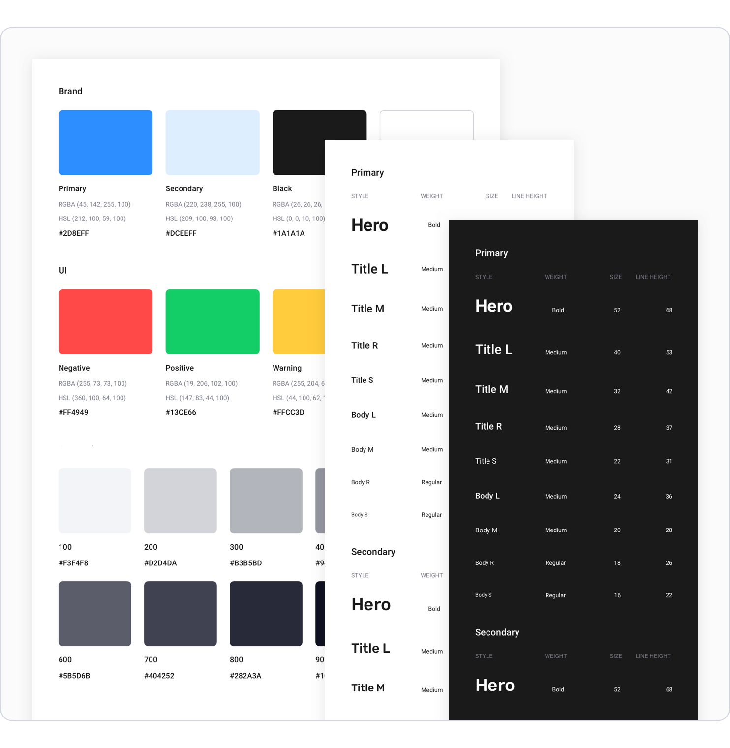 Auto-updatable style guide and colors